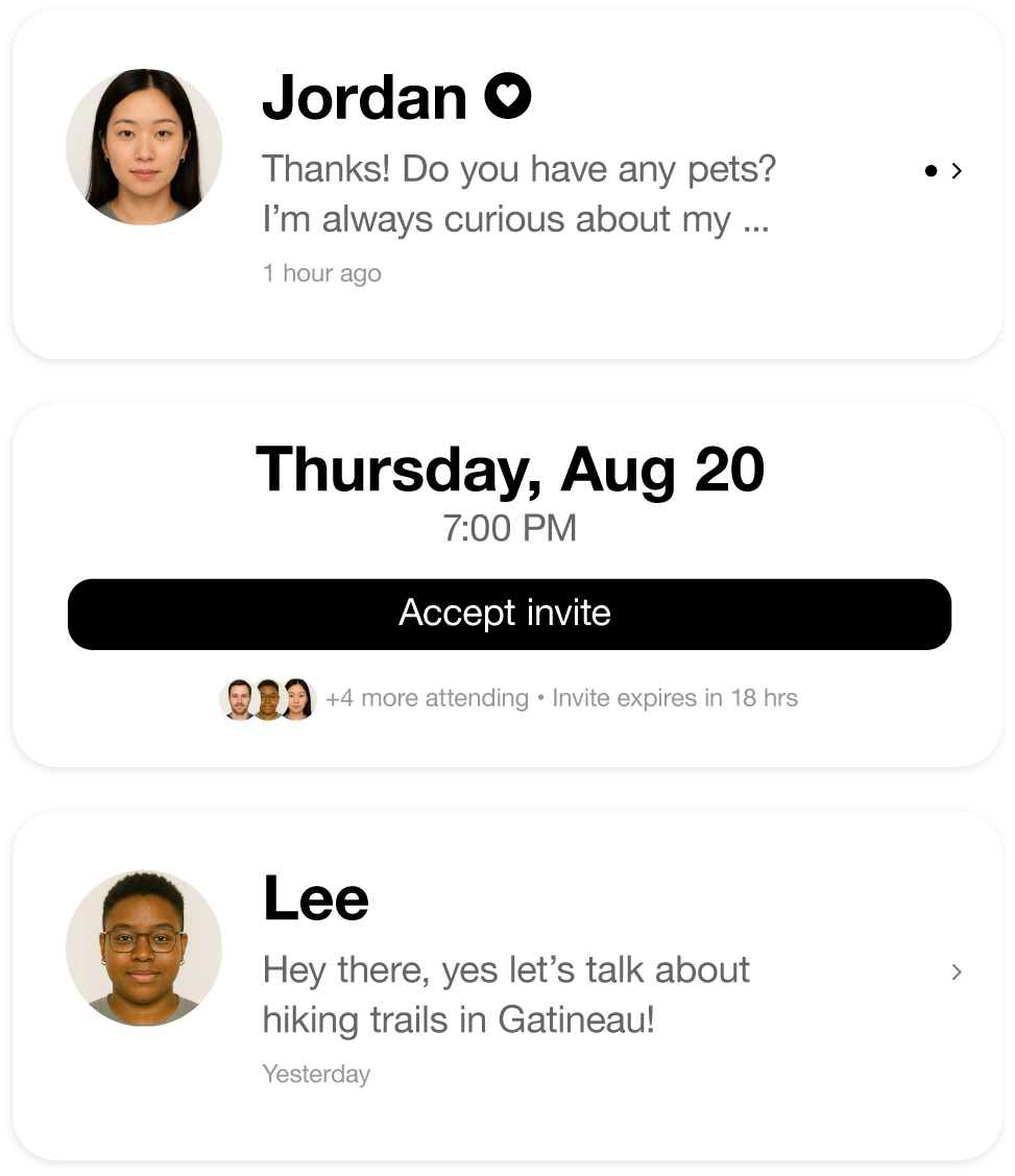 Matchee conversation cards